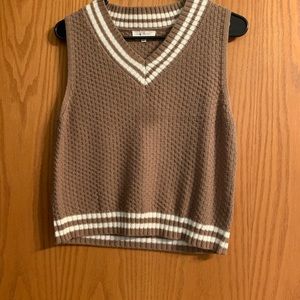 Brown sweater vest
